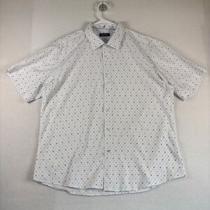 Nautica Mens XXL White Short Sleeve Nautical Anchor Print Button Down Shirt